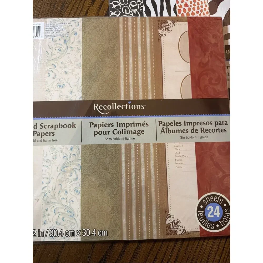 Recollections Scrapbook Paper 12 x 12 Paper Pad Lot— 48 Sheets Fall Animal Print